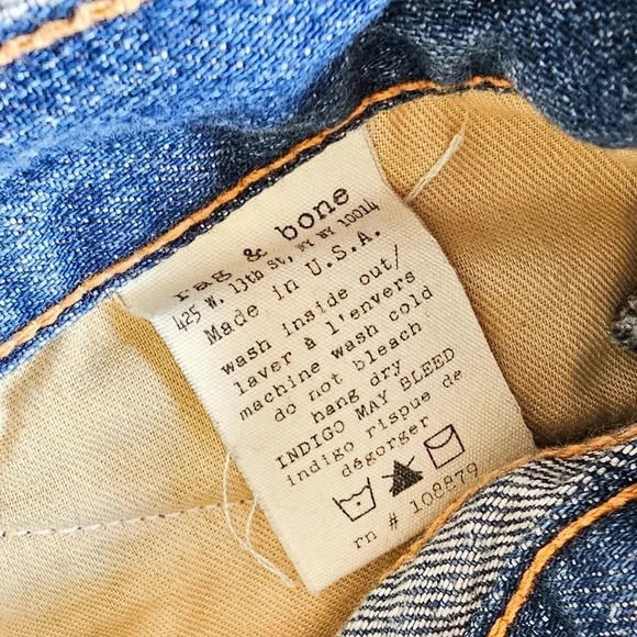 Rag & Bone Size 27 denim jean shorts low rise zipper  detail - Picture 3 of 7